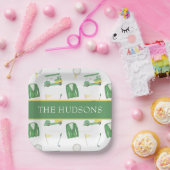 Waterverf Groen en Geel Golftoernooi Papieren Bordje (Feest)