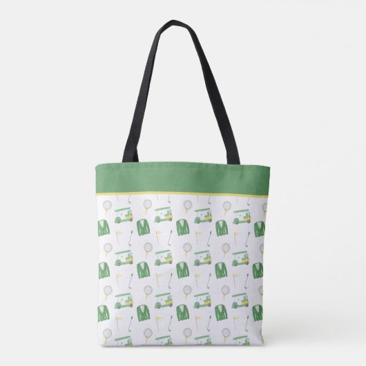 Waterverf Groen en Geel Golftoernooi Tote Bag (Achterkant)