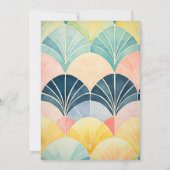 Waterverf Groen en Goud Art Deco Bruiloft Kaart (Achterkant)