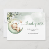 Waterverf groen en goud boven het beer bedankkaart (Voorkant)