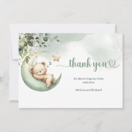 Waterverf groen en goud boven het beer bedankkaart