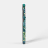 Waterverf groen en goud samsung galaxy hoesje (Rechterkant)