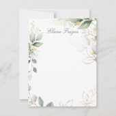 Waterverf groen- en goudbladerpapier notitiekaartje (Voorkant)