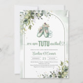 Waterverf groen en gouden ballerina schoenen kaart (Voorkant)