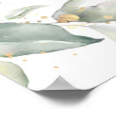 Waterverf groen en gouden bladeren Favors bord Poster (Hoek)
