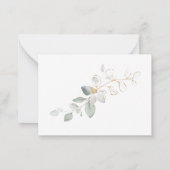 Waterverf groen en goudfoliën Dank je wel Notitiekaartje (Achterkant)