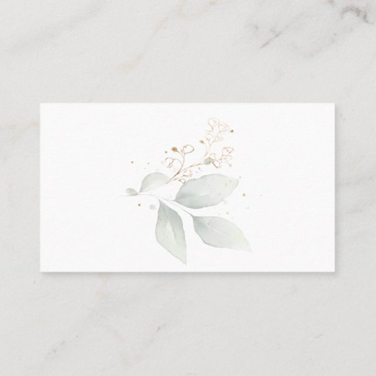 Waterverf groen- en goudfoliën plaatskaartje (Achterkant)