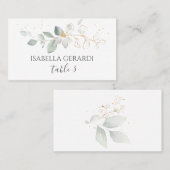 Waterverf groen- en goudfoliën plaatskaartje (Voorkant / Achterkant)