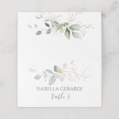 Waterverf groen- en goudfoliën plaatskaartje