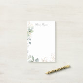 Waterverf groen- en goudfoliën post-it® notes (Op bureau)