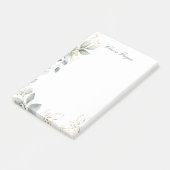 Waterverf groen- en goudfoliën post-it® notes (Schuin)