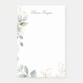 Waterverf groen- en goudfoliën post-it® notes (Voorkant)