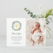 Waterverf groen en kelk | Fotodoop Bedankkaart (Staand voorkant)