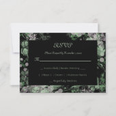 Waterverf groen en roze botanisch RSVP kaartje (Voorkant)