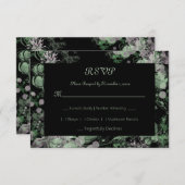 Waterverf groen en roze botanisch RSVP kaartje (Voorkant / Achterkant)