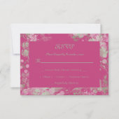 Waterverf groen en roze botanisch RSVP kaartje (Voorkant)