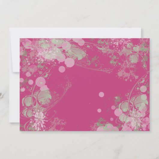 Waterverf groen en roze botanisch save the date (Achterkant)