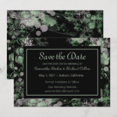 Waterverf groen en roze botanisch save the date (Voorkant / Achterkant)