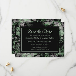 Waterverf groen en roze botanisch save the date