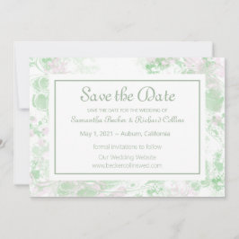 Waterverf groen en roze botanisch save the date