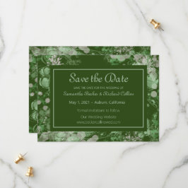 Waterverf groen en roze botanisch save the date