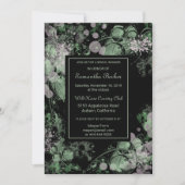 Waterverf Groen en Roze Botanisch Vrijgezellenfees Kaart (Voorkant)