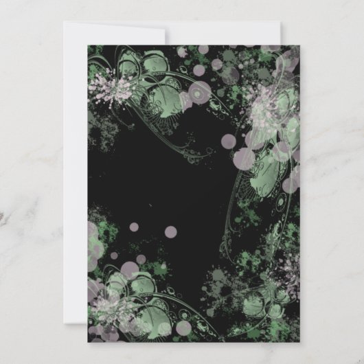 Waterverf Groen en Roze Botanisch Vrijgezellenfees Kaart (Achterkant)