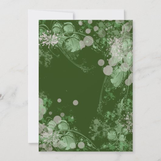 Waterverf Groen en Roze Botanisch Vrijgezellenfees Kaart (Achterkant)