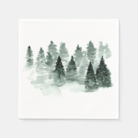 Waterverf groen en wit bos bos bruiloft