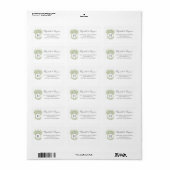 Waterverf Groen en Wit Hydrangea Crest Adres Etiket (Full Sheet)