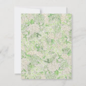 Waterverf groen en wit Hydrangea Crest bruiloft Bedankkaart (Achterkant)