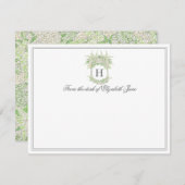 Waterverf groen en wit Hydrangea Crest bruiloft Bedankkaart (Voorkant / Achterkant)