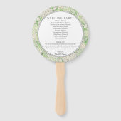 Waterverf groen en wit Hydrangea Crest bruiloft Handwaaier (Achterkant)