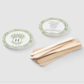 Waterverf groen en wit Hydrangea Crest bruiloft Handwaaier (Niet-gemonteerd)