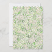 Waterverf groen en wit Hydrangea Crest bruiloft Kaart (Achterkant)