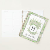 Waterverf groen en wit Hydrangea Crest bruiloft Planner (Display)