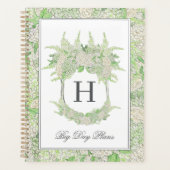 Waterverf groen en wit Hydrangea Crest bruiloft Planner (Voorkant)