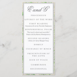 Waterverf groen en wit Hydrangea Crest-programma Menu