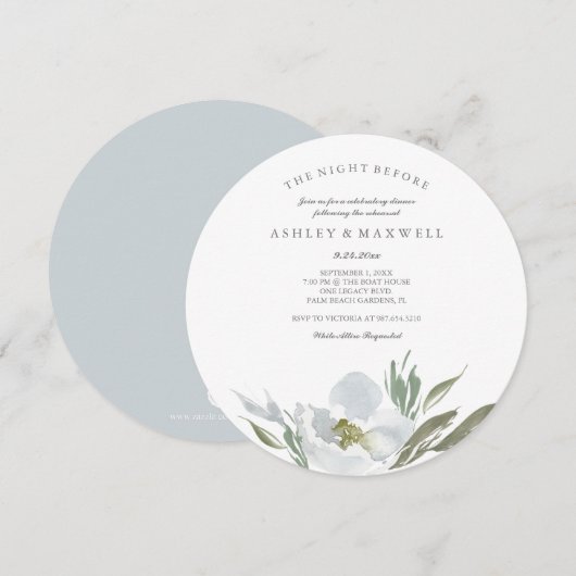 Waterverf groen en wit kaart (Voorkant / Achterkant)