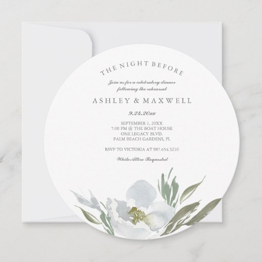 Waterverf groen en wit kaart (Voorkant)