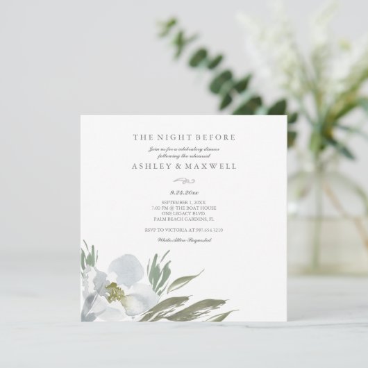 Waterverf groen en wit kaart (Staand voorkant)