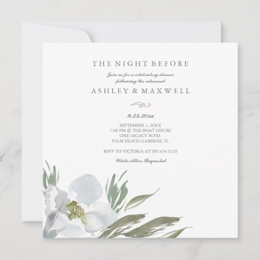 Waterverf groen en wit kaart (Voorkant)