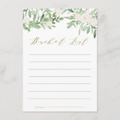 Waterverf groen en witte bloemen bucket list informatiekaartje (Voorkant)