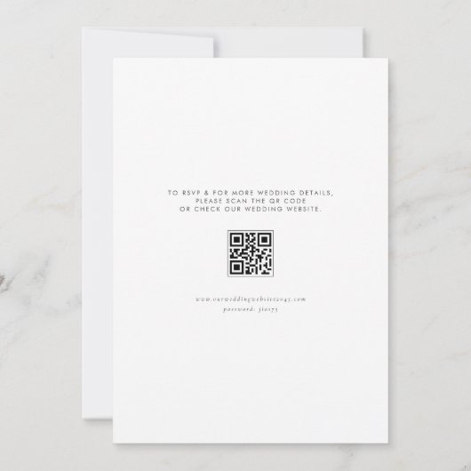 Waterverf groen en witte bloemen QR-code Save The Date (Achterkant)