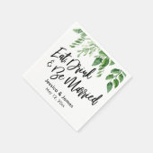 Waterverf Groen Eten, Drinken en getrouwd zijn Servet (Hoek)