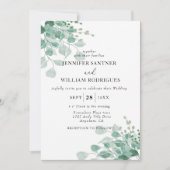 Waterverf Groen Eucalyptus Bloemen Bladergroen Bru Kaart (Voorkant)