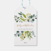 Waterverf groen, eucalyptus Dank u Cadeaulabel (Voorkant)