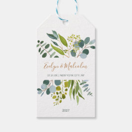 Waterverf groen, eucalyptus Dank u Cadeaulabel