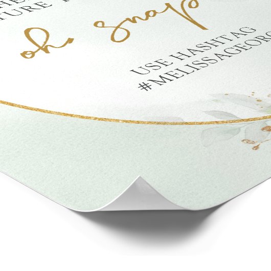 Waterverf groen eucalyptus goud ovaal Oh snap Poster (Hoek)