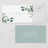 Waterverf groen Eucalyptus laat elegant Contactkaartje (Voorkant / Achterkant)